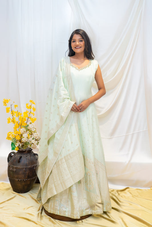 Traditional Green Embroidered Attire