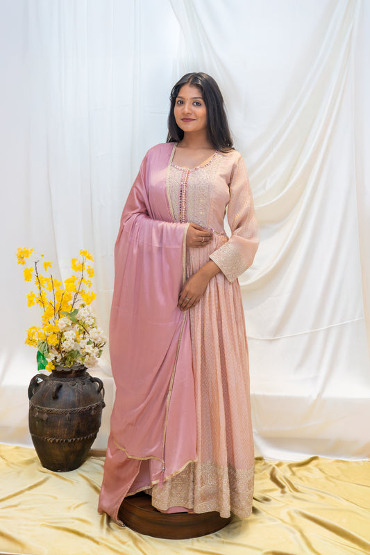 Pale Pink Embroidered Ensemble
