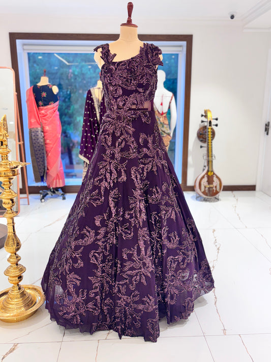 Deep purple ball gown