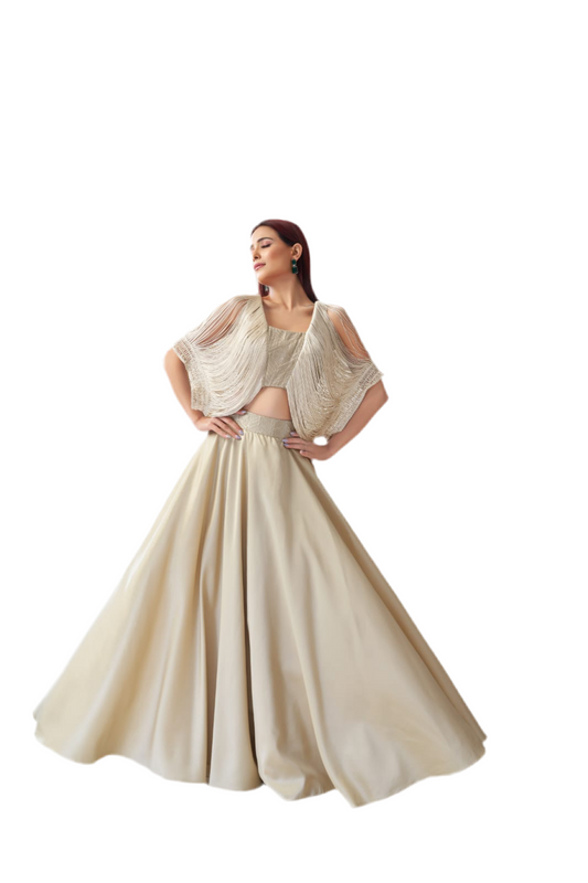 Champaign gold lehenga set