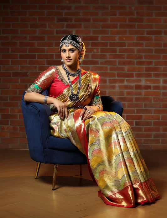 Radiant Kanchivaram Silk saree from Meshira