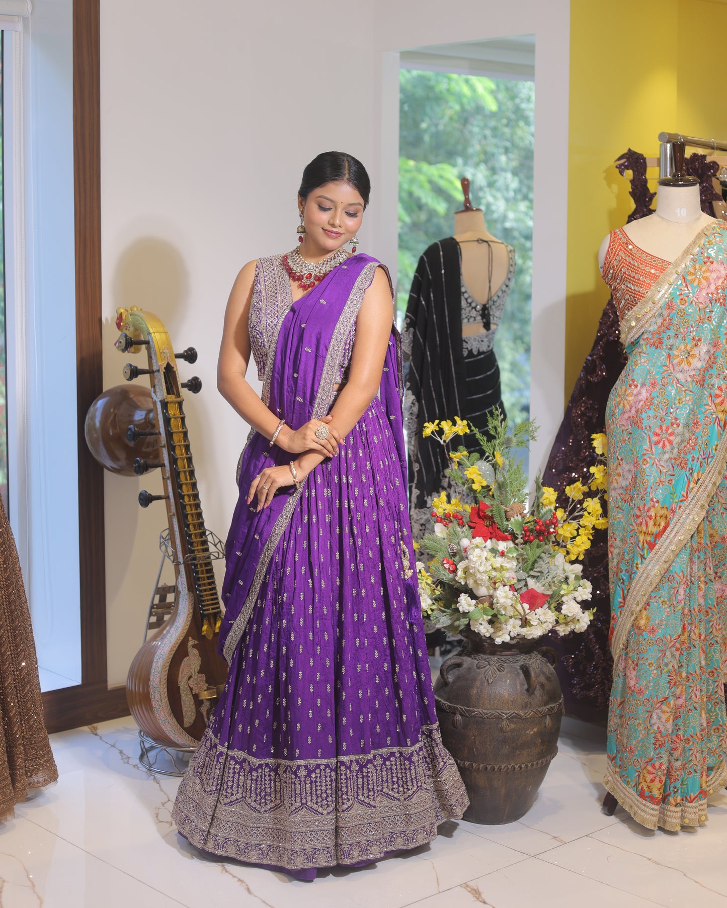 Regal purple Lehanga with Dupatta