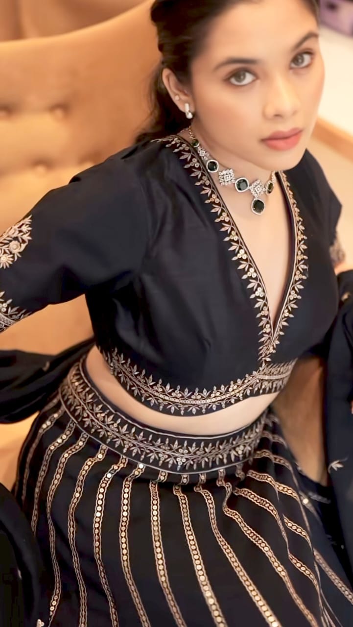Midnight Blue Elegance Lehenga