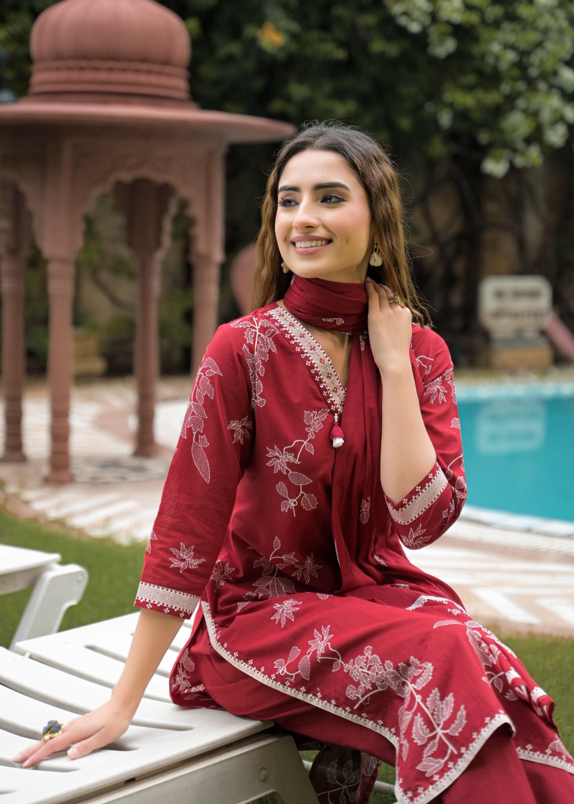 Elegant Maroon Kurta Set