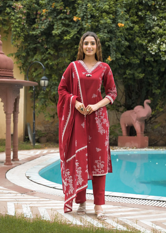Elegant Maroon Kurta Set