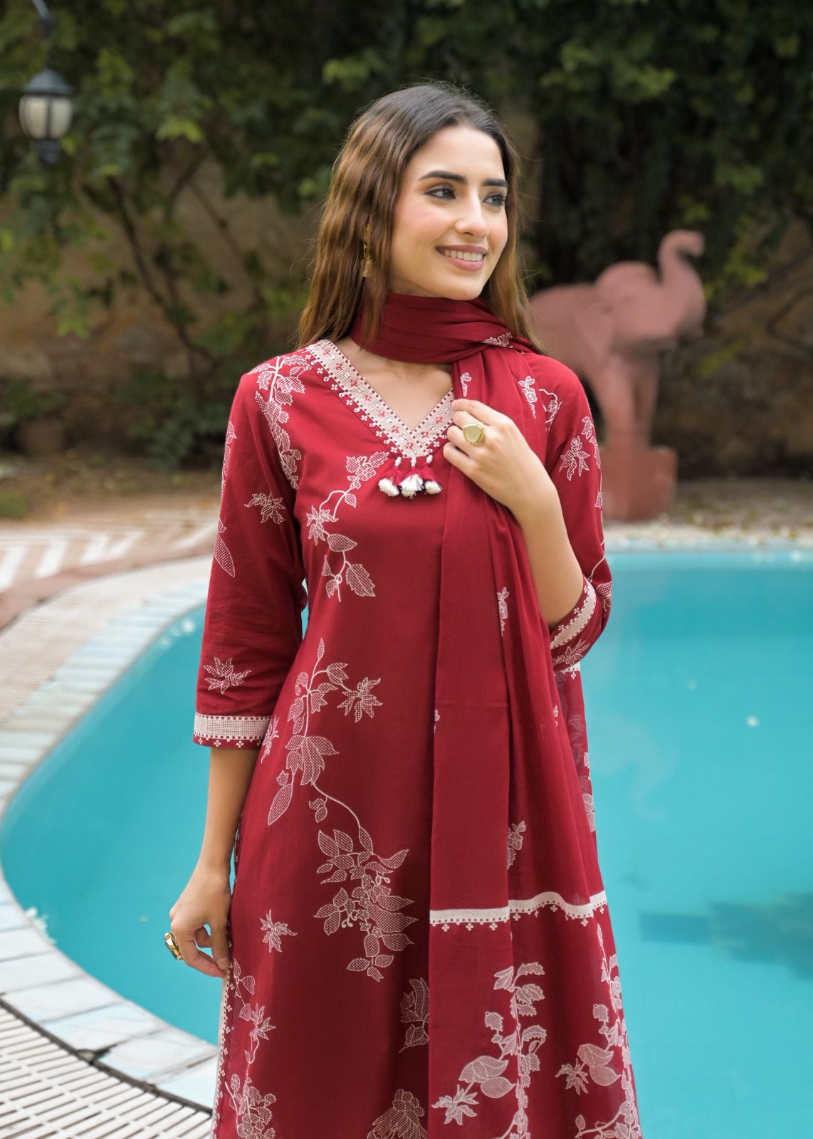 Elegant Maroon Kurta Set