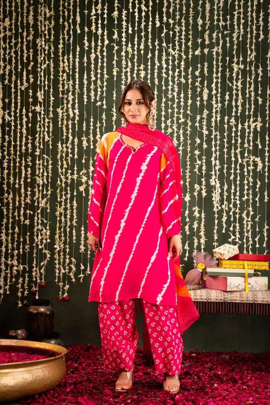 Vibrant Bandhani Kurta Set