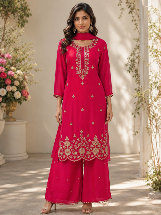 Beautiful pink salwar suits with intricate embroidery