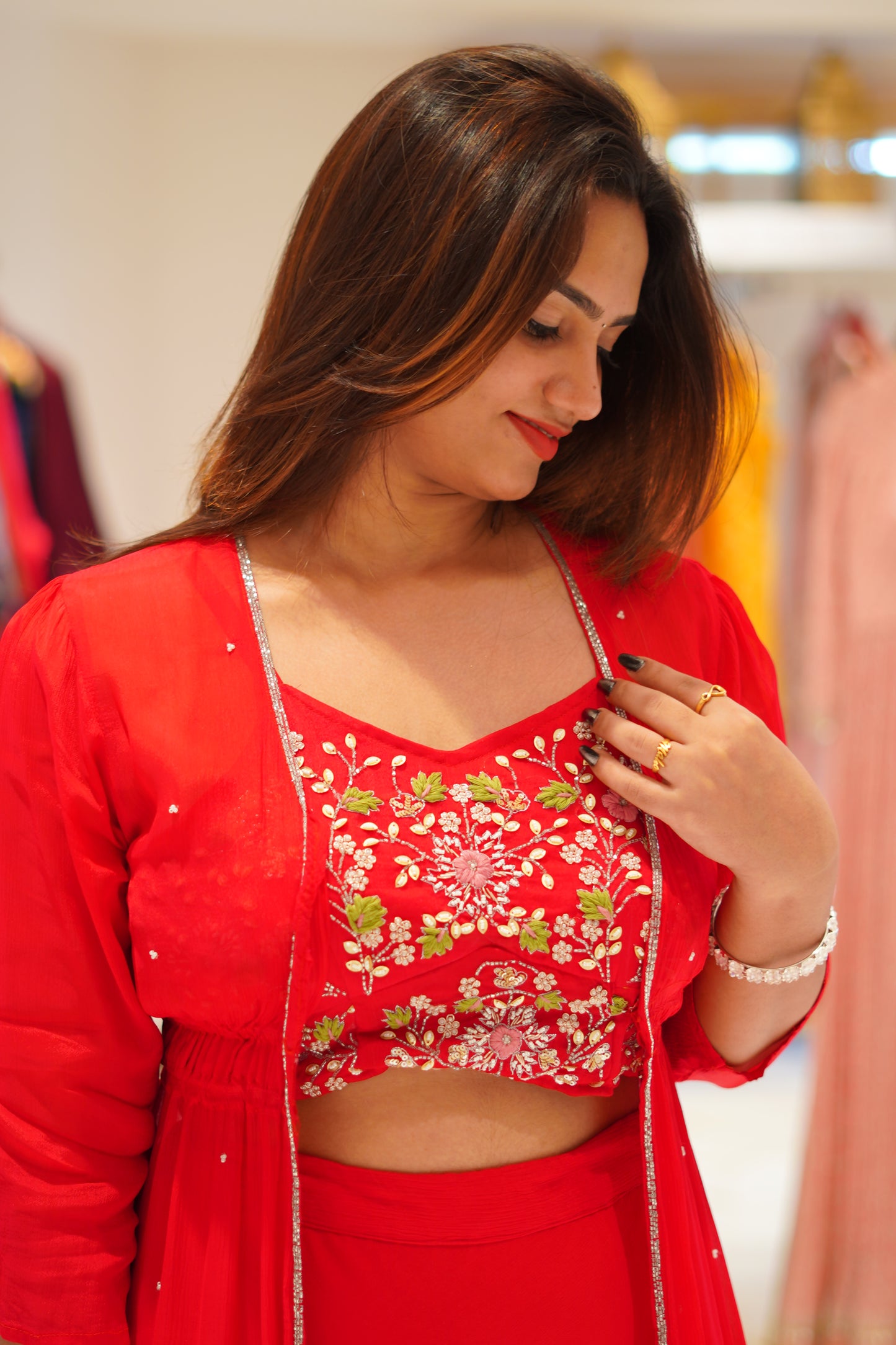 Royal Red Lehanga set.