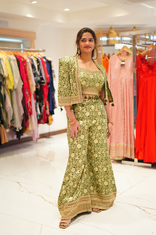 Stunning Green Indo-fusion set.