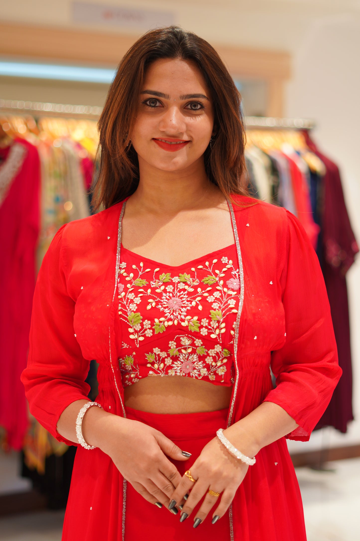 Royal Red Lehanga set.