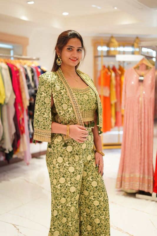 Stunning Green Indo-fusion set.