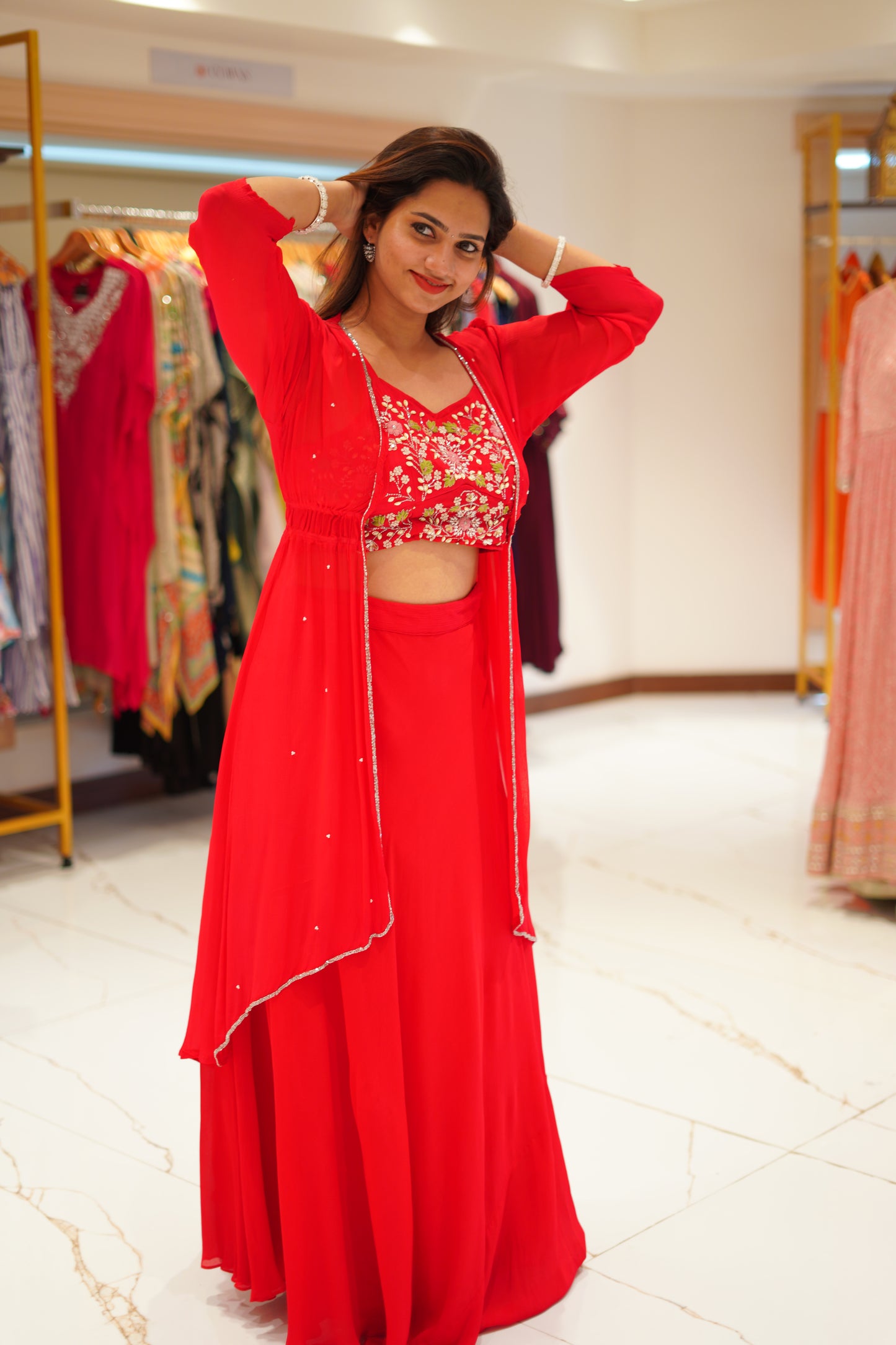 Royal Red Lehanga set.