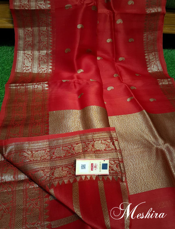 Banarasi kora organza silk saree – HolyThread India