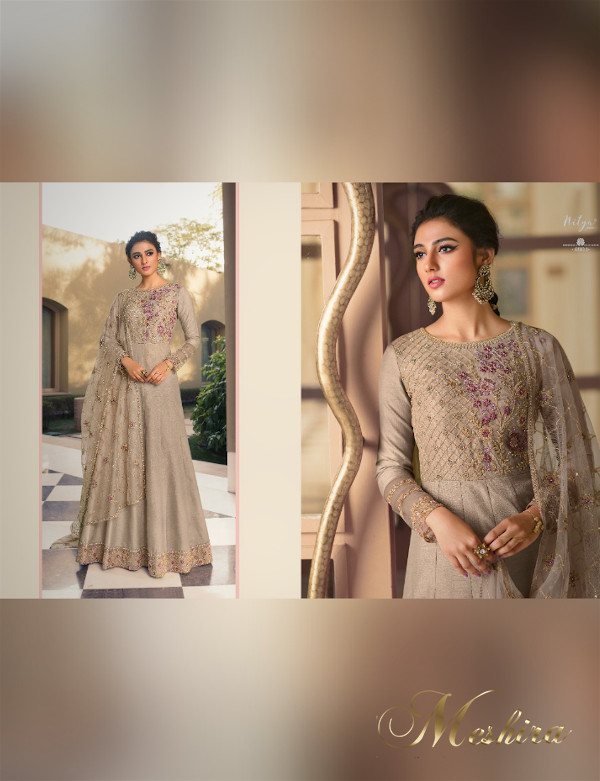 Buy Silk Wedding Anarkali Suit In Dark Beige Colour Online - LSTV03645 |  Andaaz Fashion